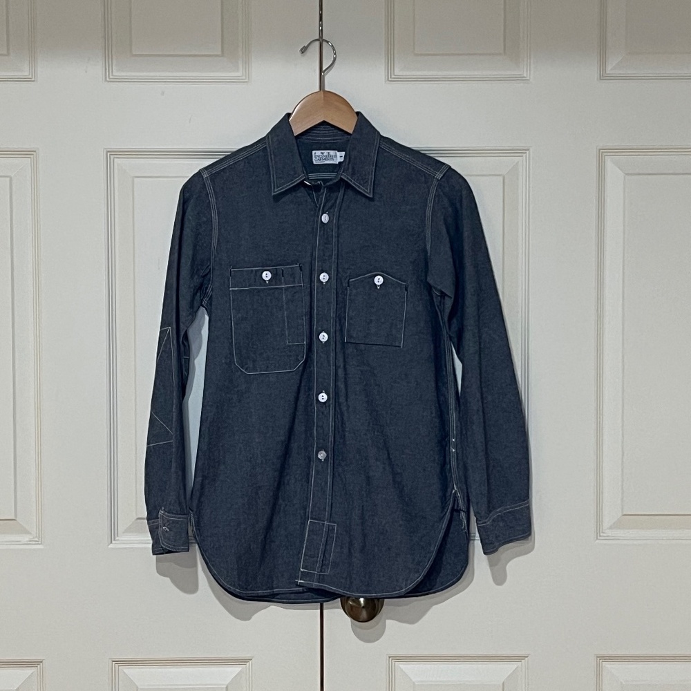 FWK Engineered Garments Dusty Blue Denim Shirt Size 1